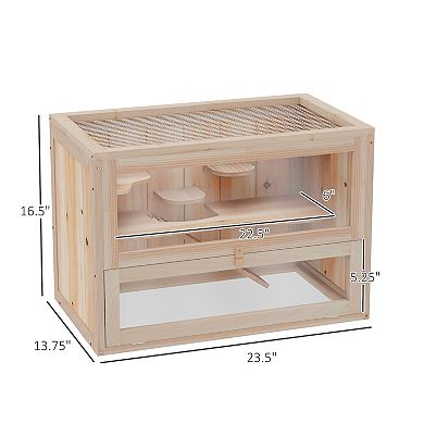 Wooden Indoor/outdoor High-quality Hamster/gerbil Home W/ Openable Roof & Window