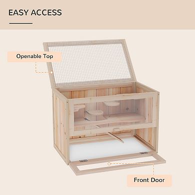 Wooden Indoor/outdoor High-quality Hamster/gerbil Home W/ Openable Roof & Window