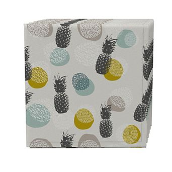 Napkin Set of 4, 100% Cotton, 20x20", Pineapple Background