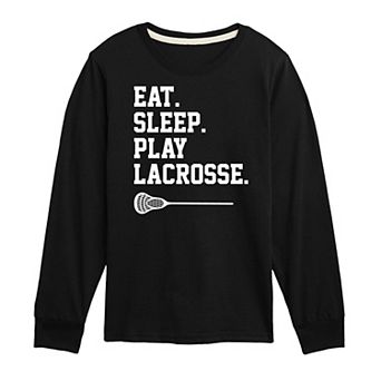 Boys 8-20 Eat Sleep Play Lacrosse Long Sleeve Graphic Tee