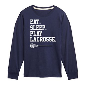 Boys 8-20 Eat Sleep Play Lacrosse Long Sleeve Graphic Tee