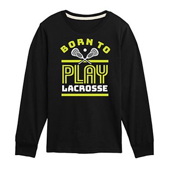 Boys 8-20 Born To Play Lacrosse Long Sleeve Graphic Tee