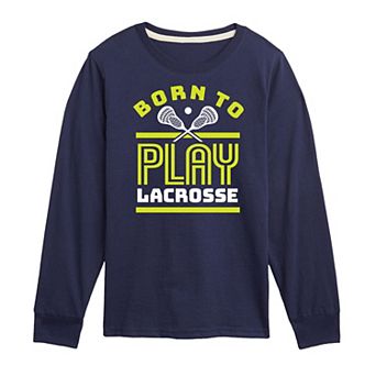 Boys 8-20 Born To Play Lacrosse Long Sleeve Graphic Tee