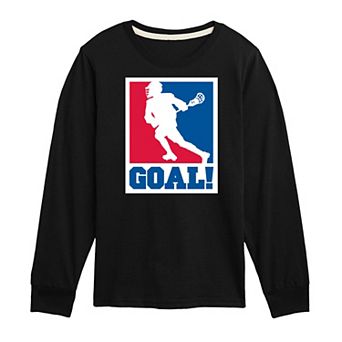 Boys 8-20 Boys Goal Lacrosse Long Sleeve Graphic Tee