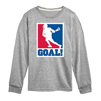 Boys 8-20 Boys Goal Lacrosse Long Sleeve Graphic Tee