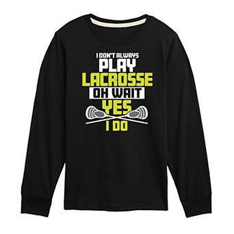 Boys 8-20 Dont Always Lacrosse Long Sleeve Graphic Tee