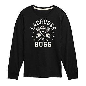 Boys 8-20 Lacrosse Like A Boss Long Sleeve Graphic Tee