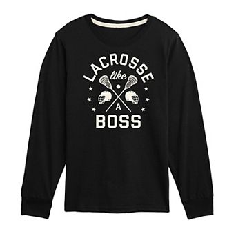 Boys 8-20 Lacrosse Like A Boss Long Sleeve Graphic Tee
