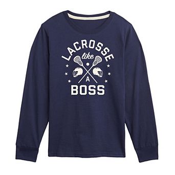 Boys 8-20 Lacrosse Like A Boss Long Sleeve Graphic Tee