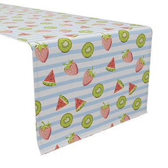 Table Runner, 100% Cotton, 16x72", Summertime Fruits