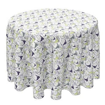 Round Tablecloth, 100% Cotton, 60 Round", Sailing Boats Design