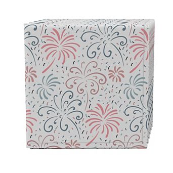 Napkin Set of 4, 100% Cotton, 20x20", Fireworks Doodle