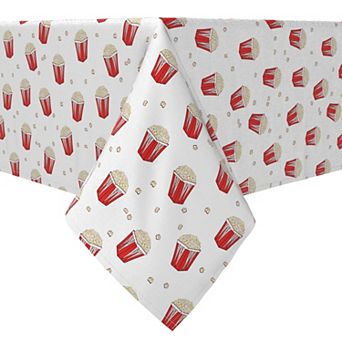 Square Tablecloth, 100% Cotton, 60x60", Movie Time Popcorn
