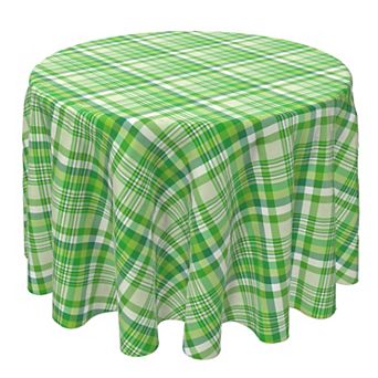 Round Tablecloth, 100% Cotton, 60 Round", Plaid 12