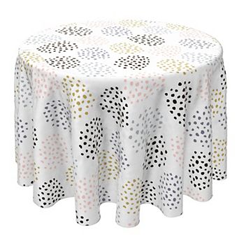 Round Tablecloth, 100% Cotton, 60 Round", Ink Dots Allover