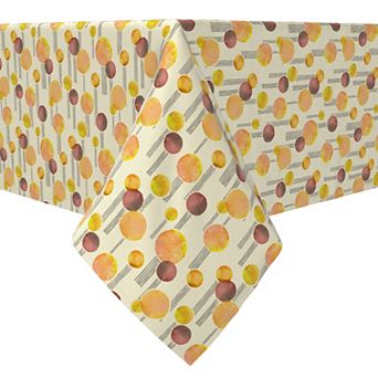 Square Tablecloth, 100% Cotton, 60x60", Abstract Spots Pattern