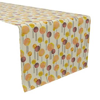 Table Runner, 100% Cotton, 16x72", Abstract Spots Pattern