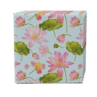 Napkin Set of 4, 100% Cotton, 20x20", Floral Decorations