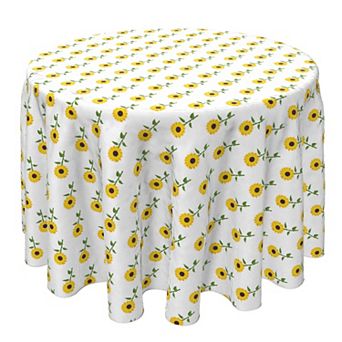 Round Tablecloth, 100% Cotton, 60 Round", Sunflower Repeat