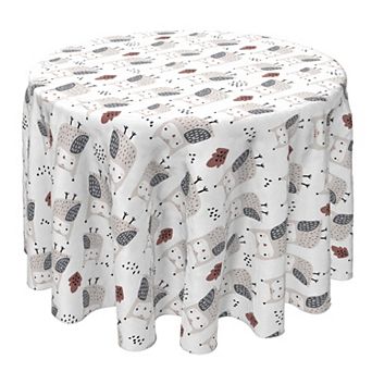 Round Tablecloth, 100% Cotton, 60 Round", Woodland Owls