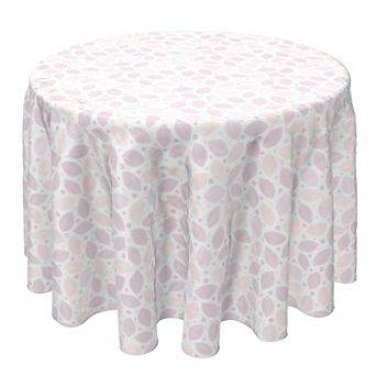 Round Tablecloth, 100% Cotton, 60 Round", Simple Pastel Leaves