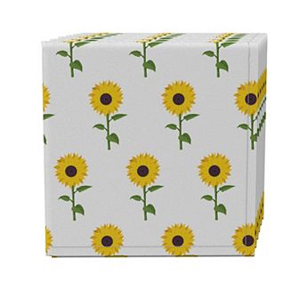 Napkin Set of 4, 100% Cotton, 20x20", Sunflower Repeat
