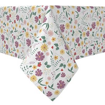 Square Tablecloth, 100% Cotton, 60x60", Vintage Print Floral