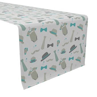 Table Runner, 100% Cotton, 16x90", Mr. Little Man