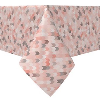 Square Tablecloth, 100% Cotton, 60x60", Pink Arrow Abstract