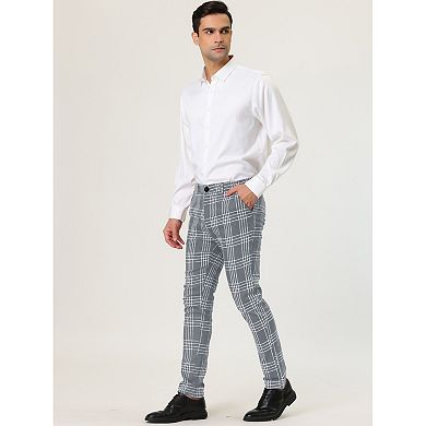 Men's Dress Plaid Pants Formal Printed Checked Trousers