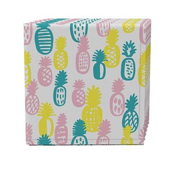 Napkin Set of 4, 100% Cotton, 20x20", Retro Summer Pineapple
