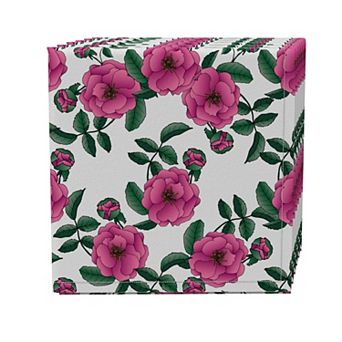 Napkin Set of 4, 100% Cotton, 20x20", Summer Garden Flowers