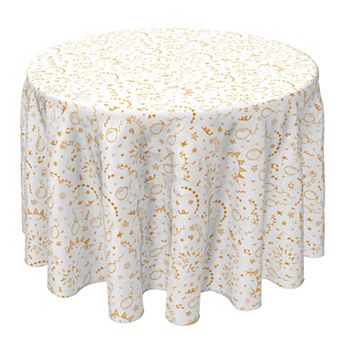 Round Tablecloth, 100% Cotton, 60 Round", Hand Drawn Celebrations