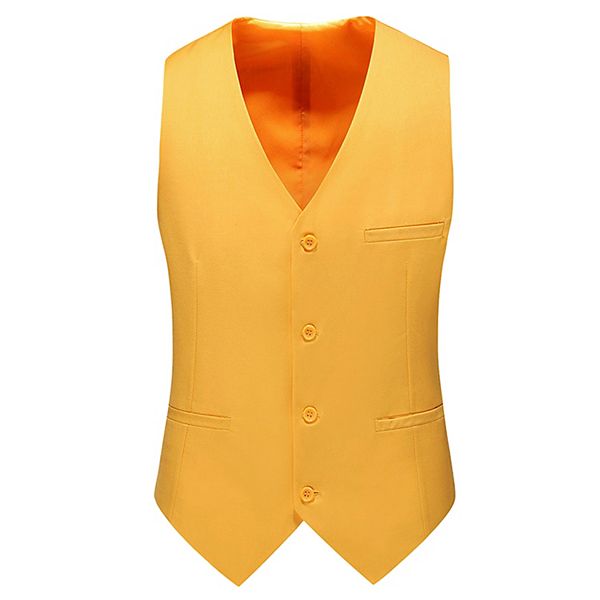 Men's Formal Vest V Neck Business Dress Suit Waistcoat with Pockets