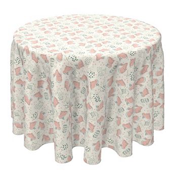 Round Tablecloth, 100% Cotton, 60 Round", Patterned Bunnies