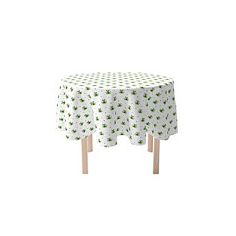 Round Tablecloth, 100% Cotton, 60 Round", Frogs in the Pond