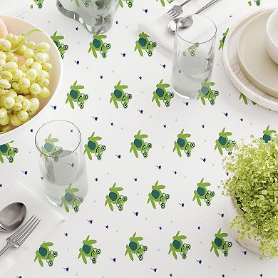 Round Tablecloth, 100% Cotton, 60 Round", Frogs in the Pond