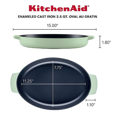 KitchenAid® 2.5-qt. Enameled Cast Iron Au Gratin Roasting Pan