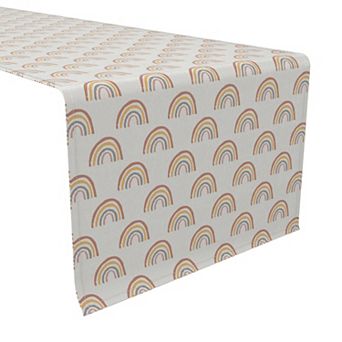 Table Runner, 100% Cotton, 16x72", Neutral Rainbows