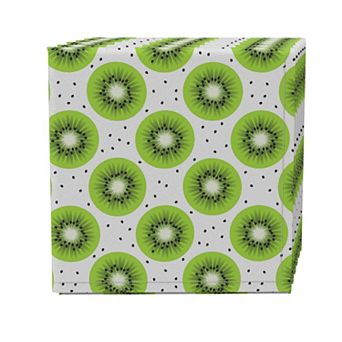 Napkin Set of 4, 100% Cotton, 20x20", Kiwi Slices