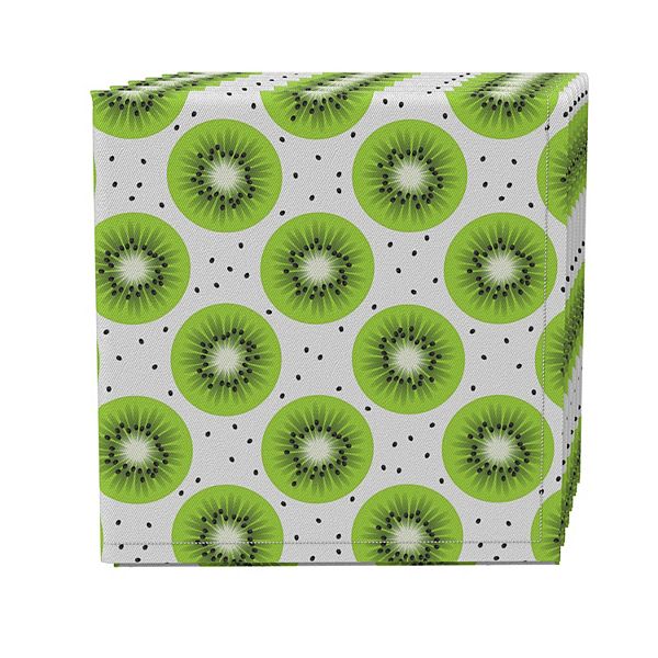 Napkin Set of 4, 100 Cotton, 20x20", Kiwi Slices