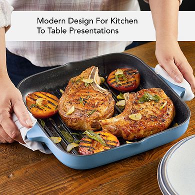 KitchenAid® 11-in. Enameled Cast Iron Square Grill and Roasting Pan