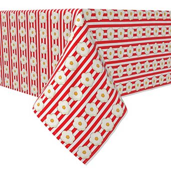 Square Tablecloth, 100% Cotton, 60x60", Popcorn Stripe