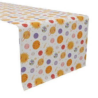 Table Runner, 100% Cotton, 16x72", Solar System Pattern