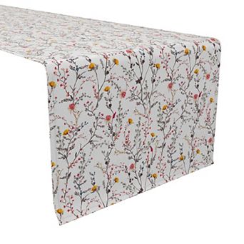 Table Runner, 100% Cotton, 16x108", Season of Florals