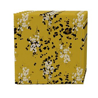 Napkin Set of 4, 100% Cotton, 20x20", Safari Floral