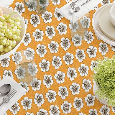 Square Tablecloth, 100% Cotton, 60x60", Apricot Flowers