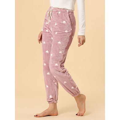Women's Drawstring Flannel Fleece Pajama Bottoms Winter Home Pants
