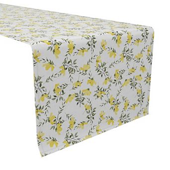 Table Runner, 100% Cotton, 16x90", Summer Backyard Floral