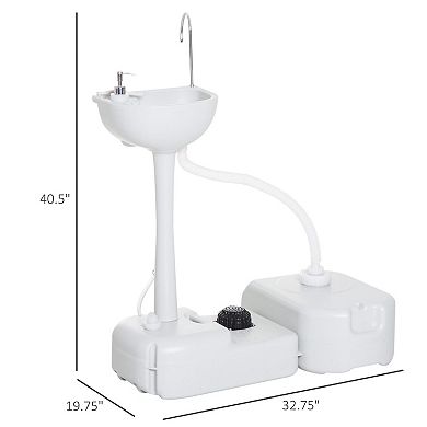 kleankin Outdoor Camp Hand Sink Removable Hand Washing Basin Sanitary Ware